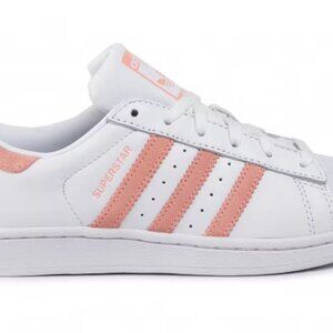 adidas Superstar White/Glow Pink, Womens 8.5